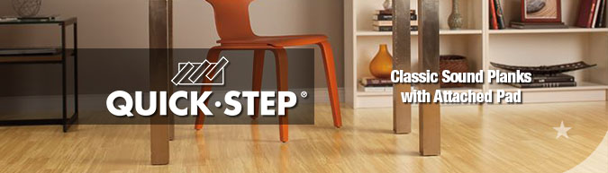 quick-step classic sound attached pad laminate flooring collection sale at American Carpet Wholesale with huge savings!