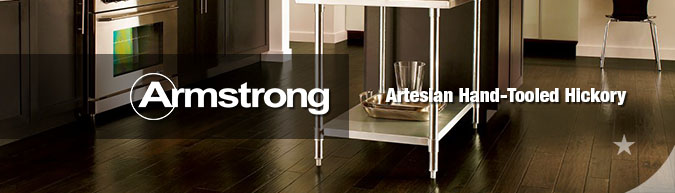 Armstrong hardwood flooring artesian hand-tooled hickory collection on sale at American Carpet Wholesale with huge savings!