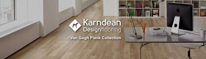 Karndean Van Gogh Plank Flooring in a brown wood finish in an office