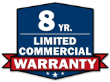8 Year Limited Commercial Warranty